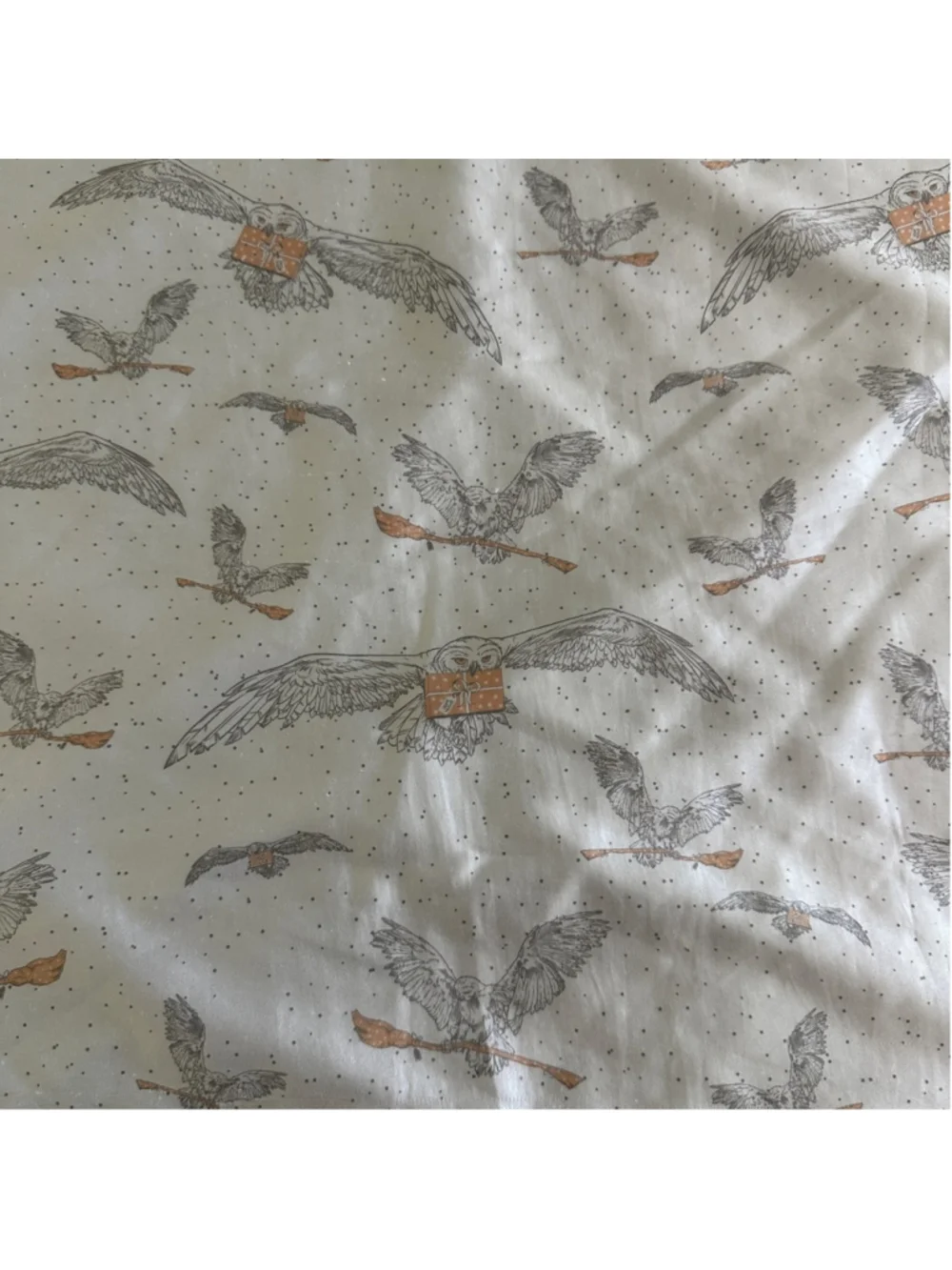 Kitsch Harry Potter Satin Pillowcase Owl Hedwig White Zip Standard